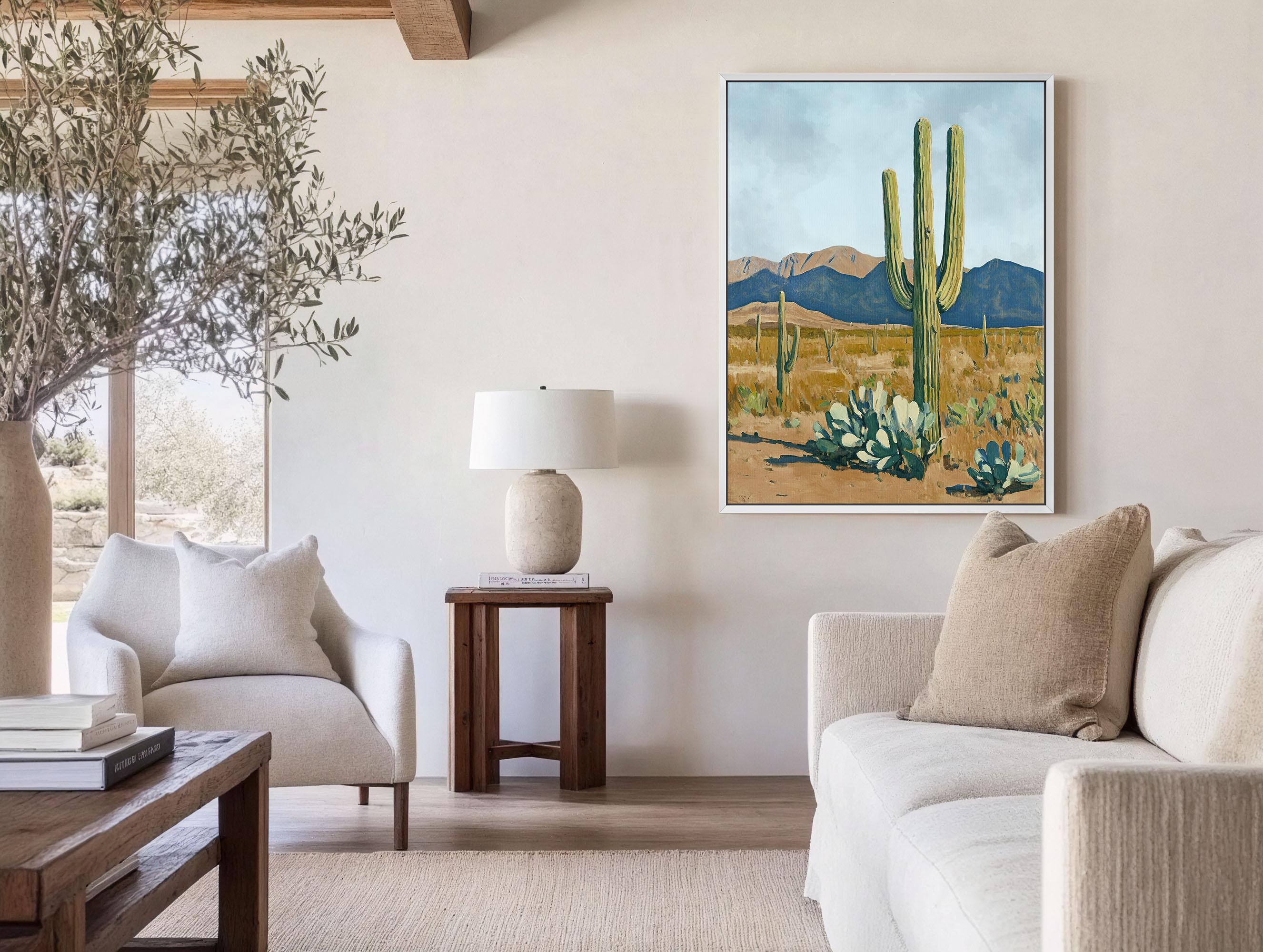 Serene Desert Landscape Wall Art - Minimalist Canvas Art - View 4