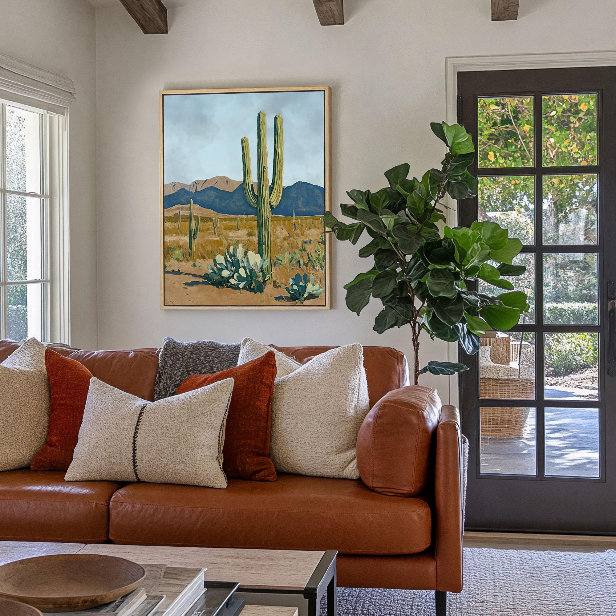 Serene Desert Landscape Wall Art - Minimalist Canvas Art - View 5