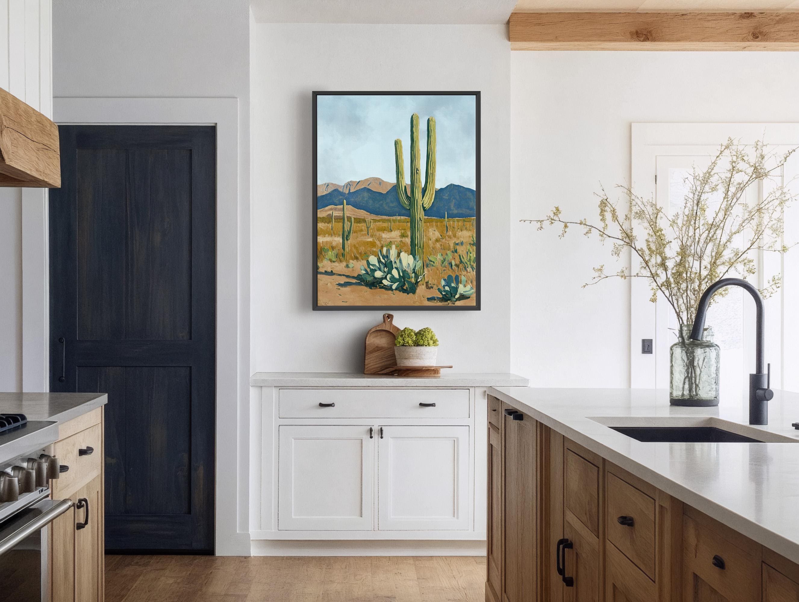 Serene Desert Landscape Wall Art - Minimalist Canvas Art - View 8