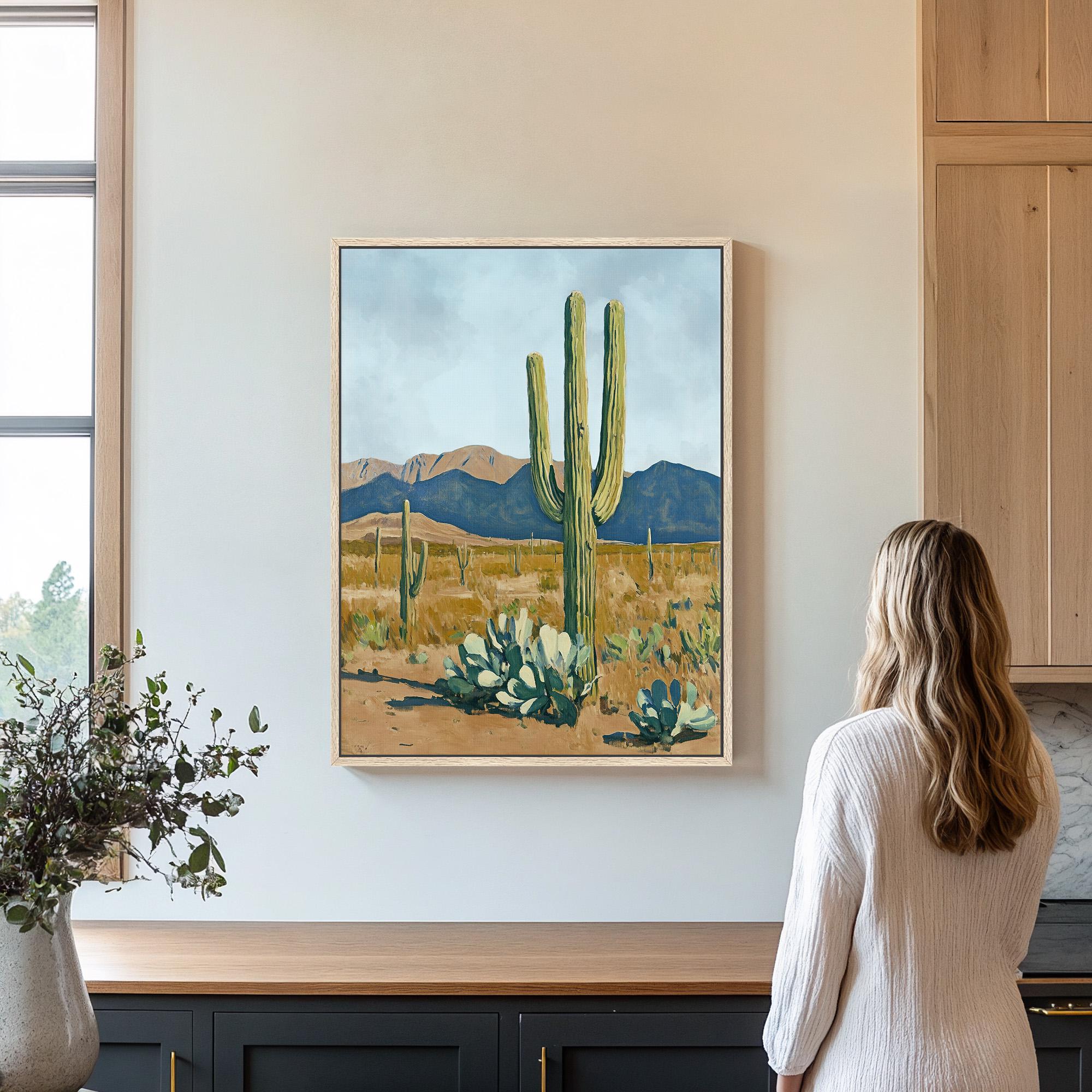 Serene Desert Landscape Wall Art - Minimalist Canvas Art - View 3