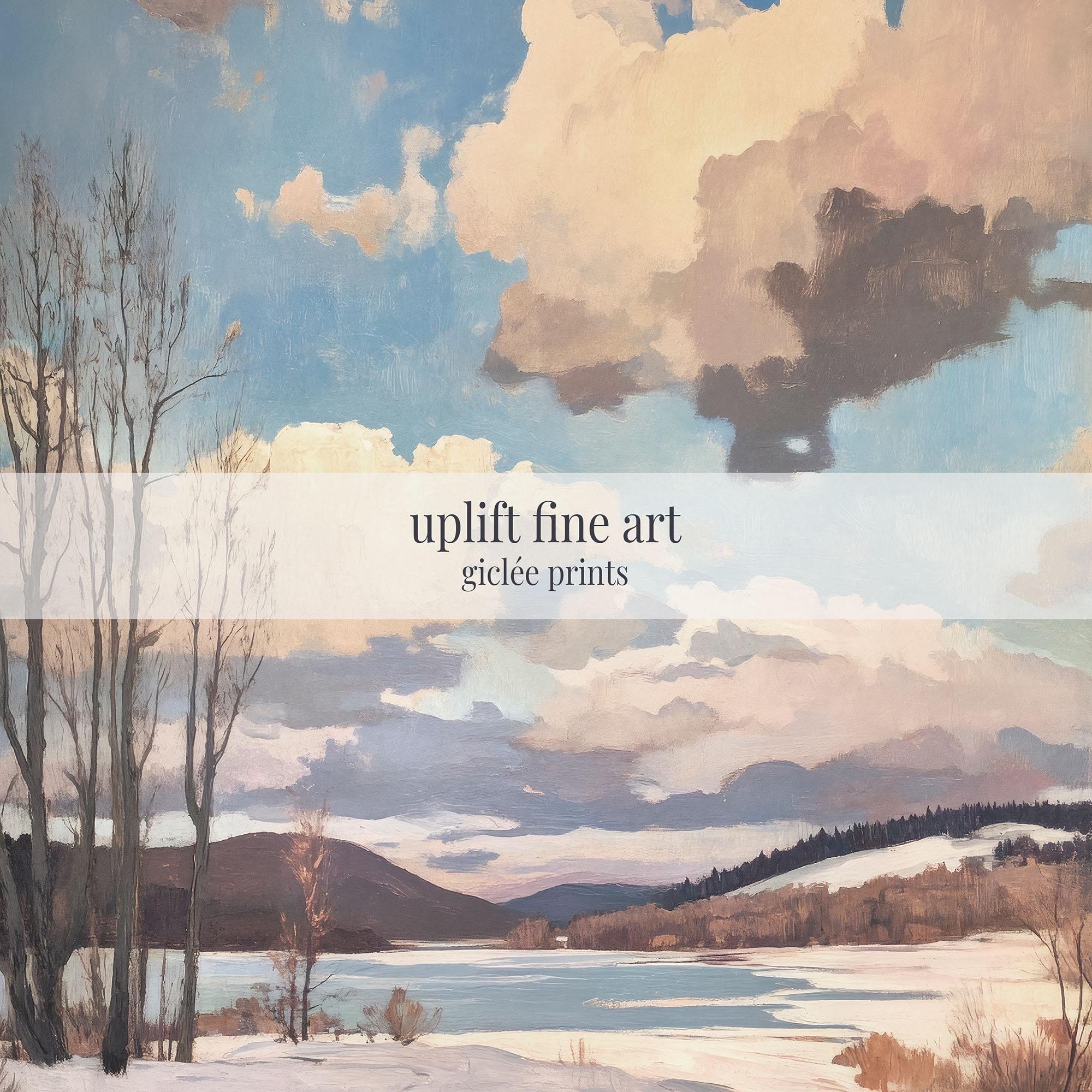 Winter Lake Canvas Wall Art Print - Vintage Canvas Art - View 2