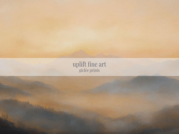 Golden Mountain Sunset Wall Art - Moody Canvas Art - View 2