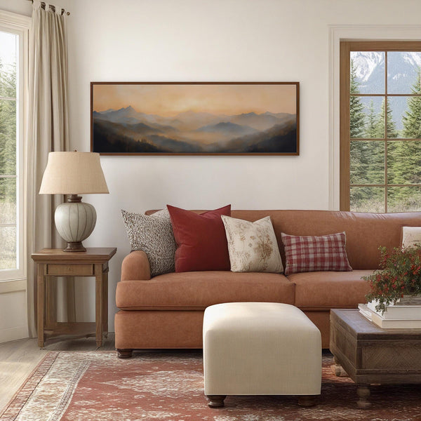 Golden Mountain Sunset Wall Art - Moody Canvas Art - View 8