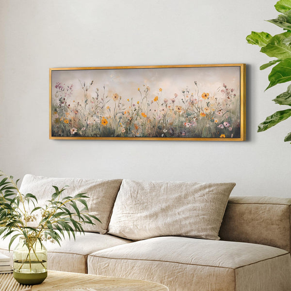 Wildflowers Large Wall Art - Neutral Canvas Art for Living room - View 6