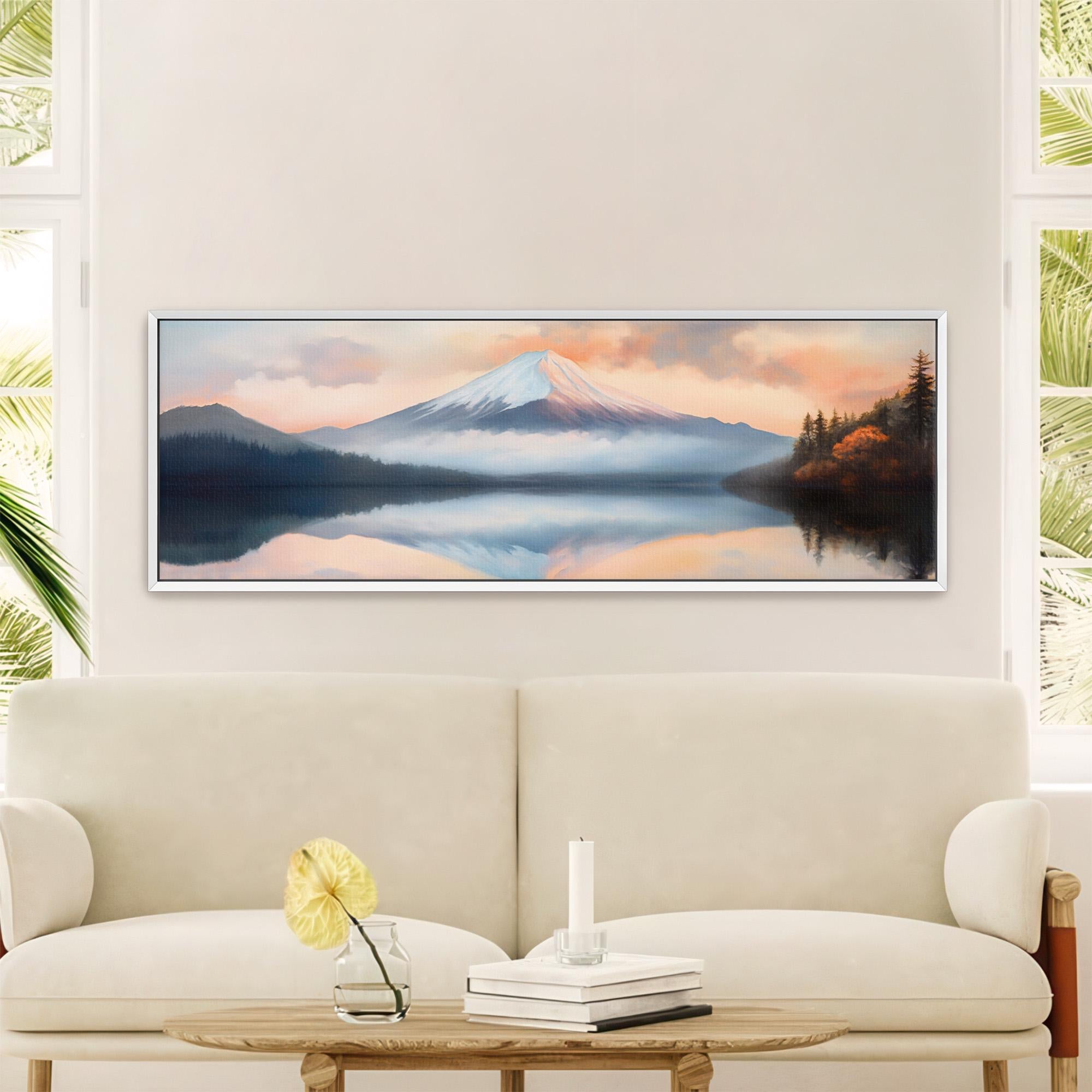 Mount Fuji At Sunset Art Canvas Art - View 6
