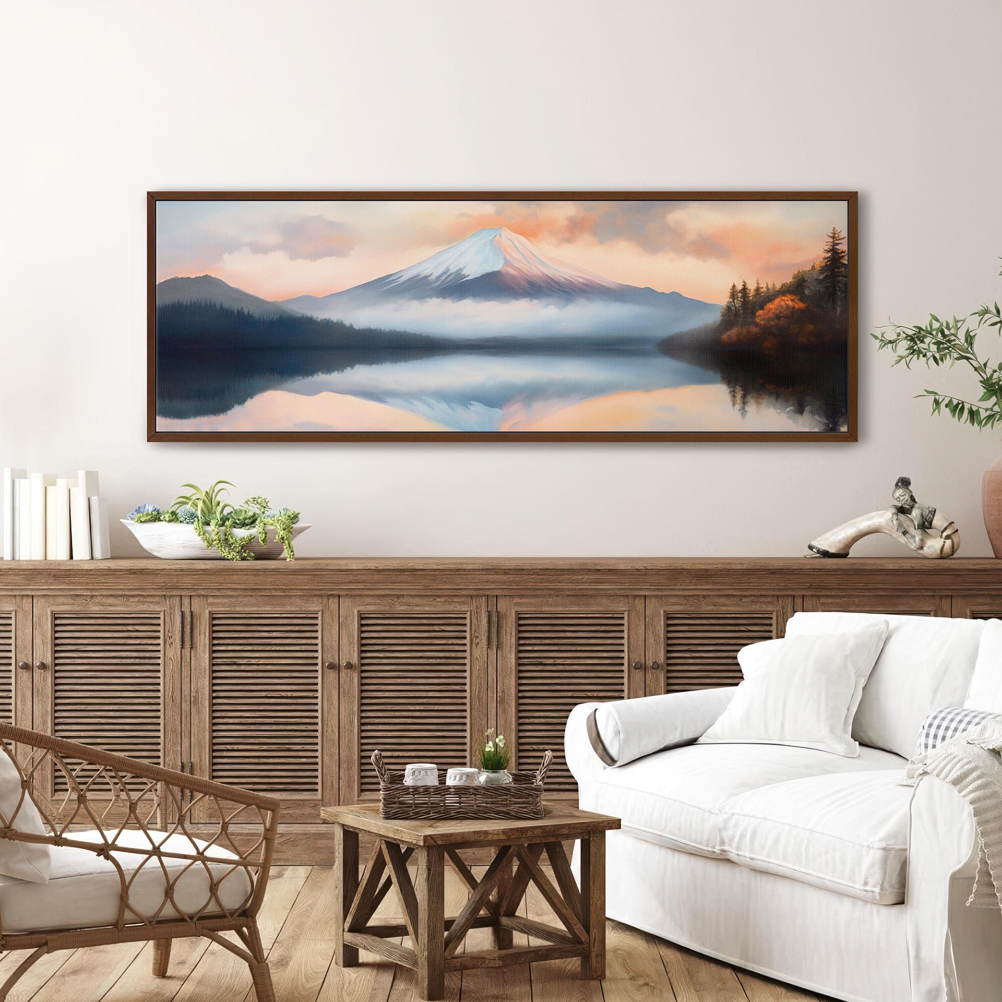 Mount Fuji At Sunset Art Canvas Art - View 3