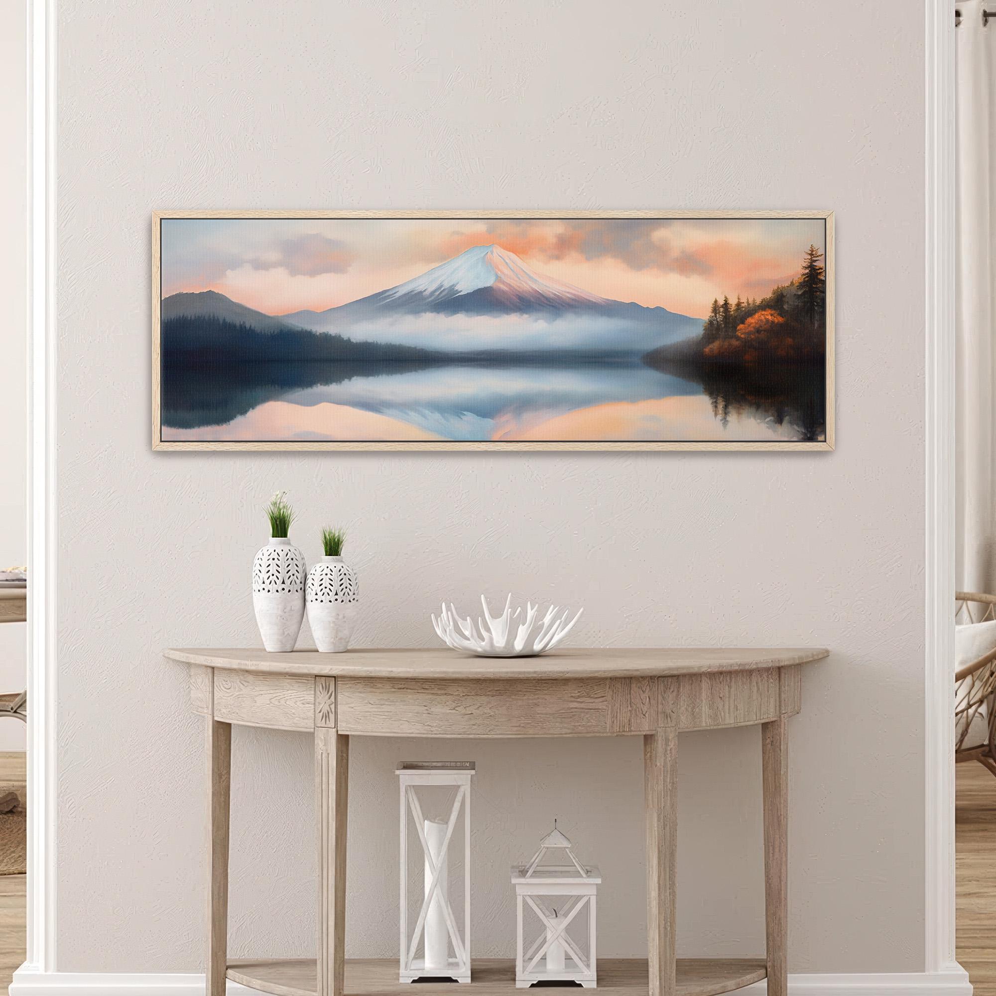Mount Fuji At Sunset Art Canvas Art - View 7