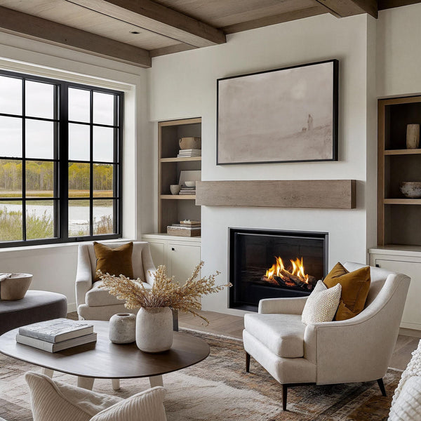 Jesus Leaves The 99 Framed Canvas Art - Neutral Canvas Art for Living room - View 5