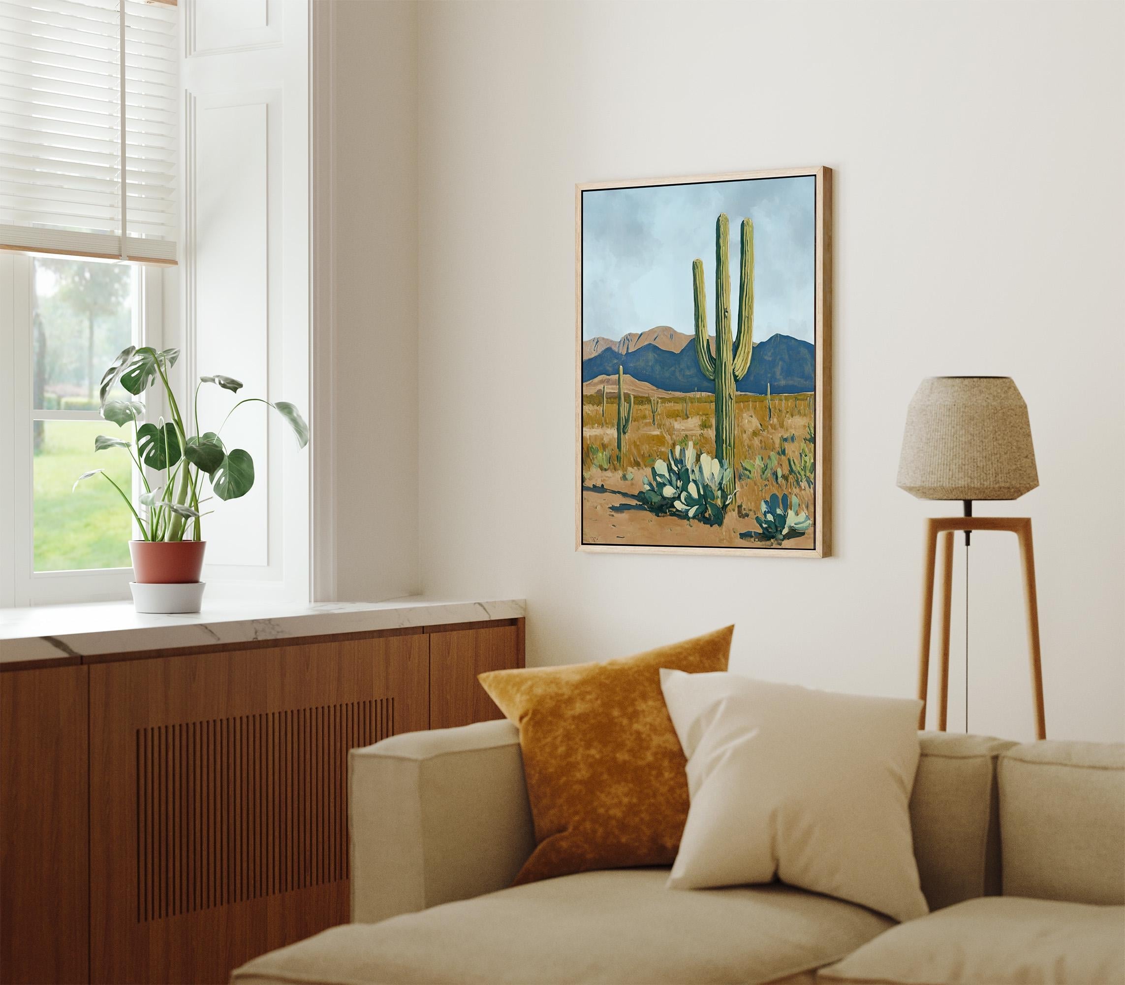 Serene Desert Landscape Wall Art - Minimalist Canvas Art - View 6