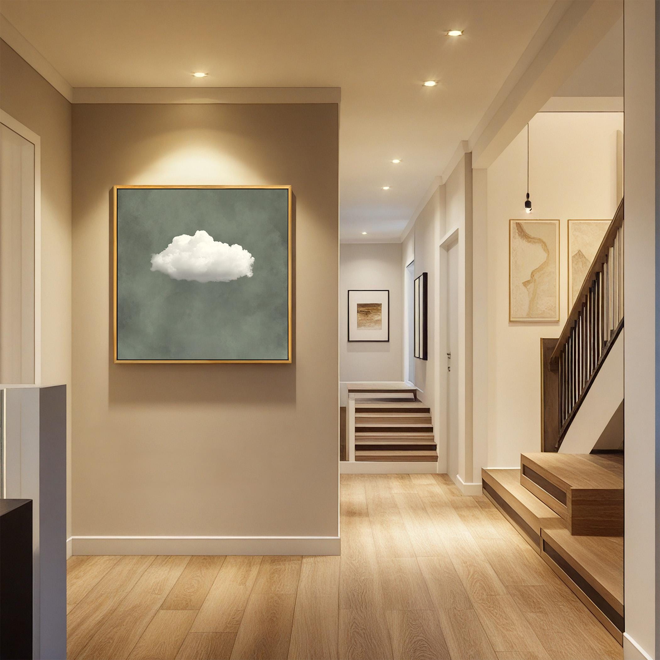 Sage Green Cloud Wall Art - Modern Canvas Art for Office - View 7