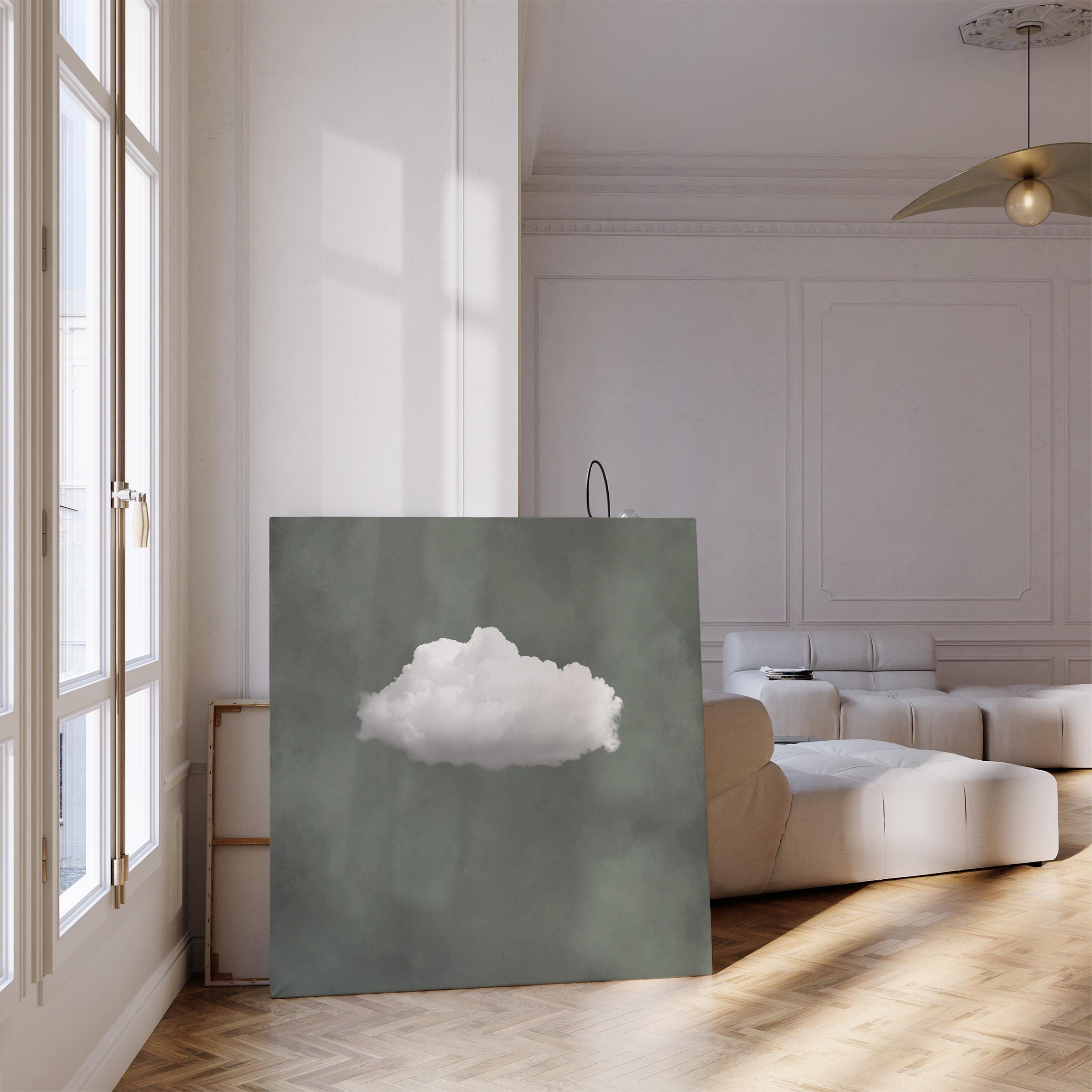 Sage Green Cloud Wall Art - Modern Canvas Art for Office - View 6