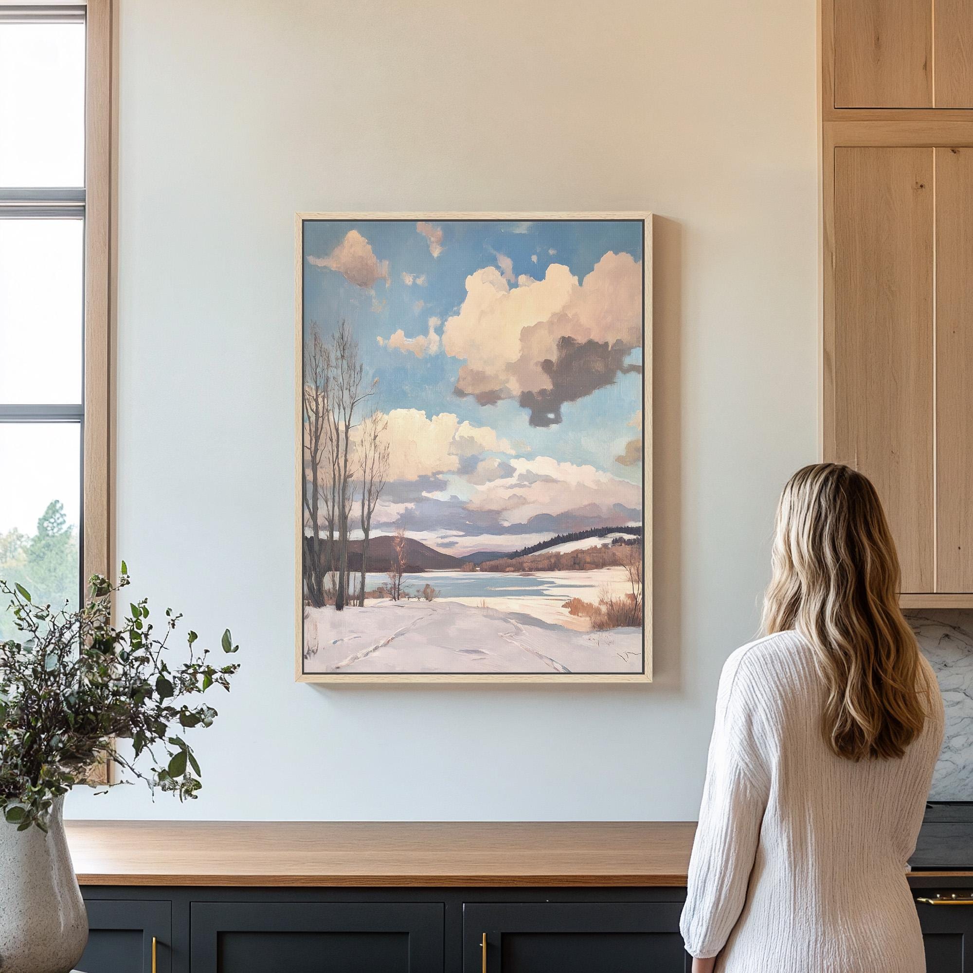 Winter Lake Canvas Wall Art Print - Vintage Canvas Art - View 3