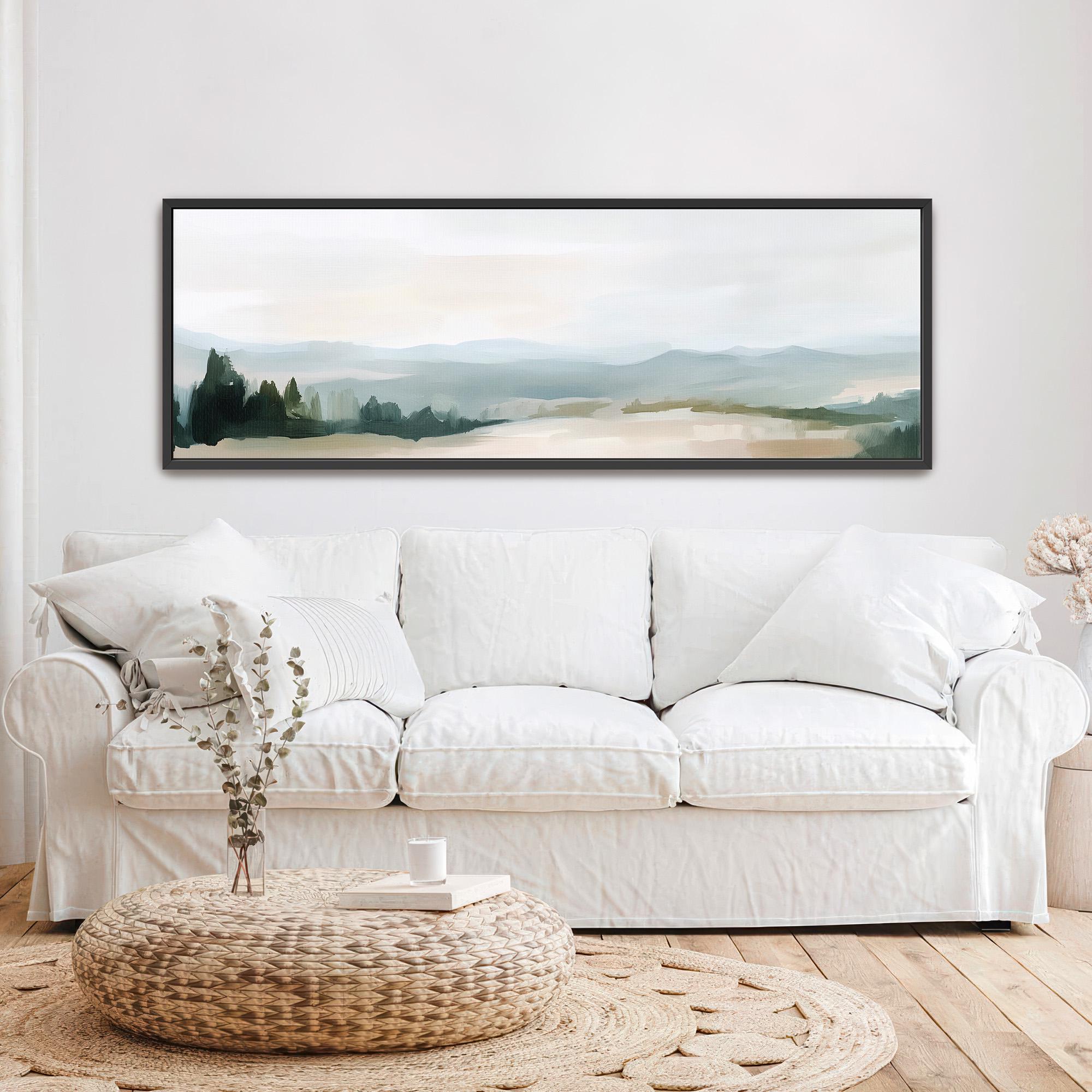 Misty Mountain Landscape Canvas Art - Abstract Canvas Art for Living room - View 5