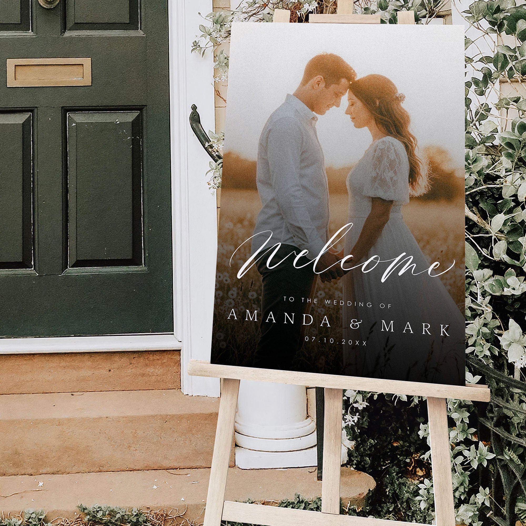 Custom Photo Wedding Welcome Sign D16