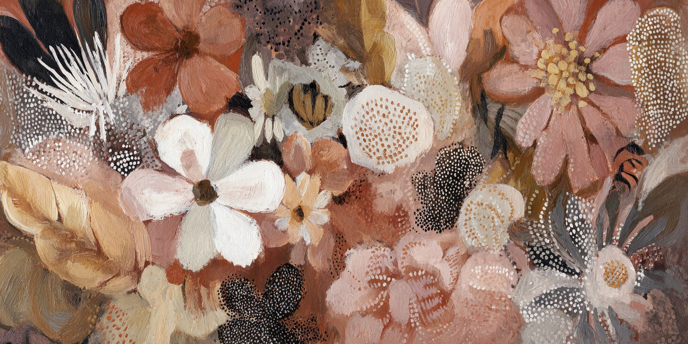 Rose Dust — Floral Abstract Canvas Wall Art