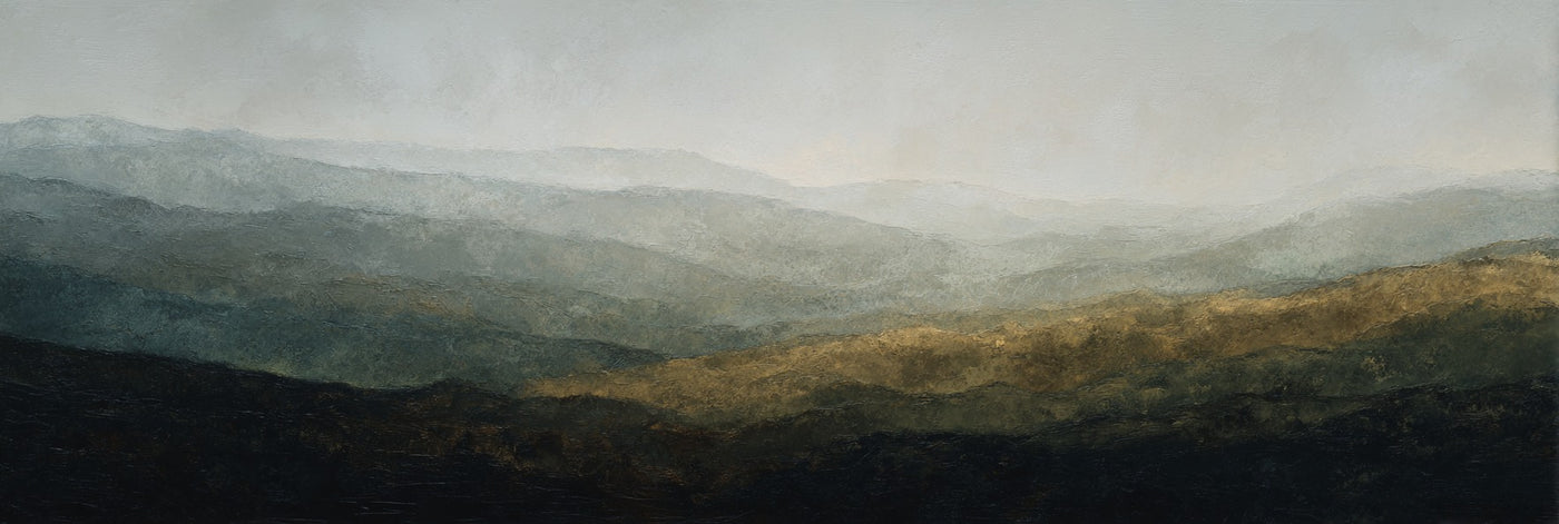 Dawn Ridge — Misty Mountain Landscape Canvas Wall Art
