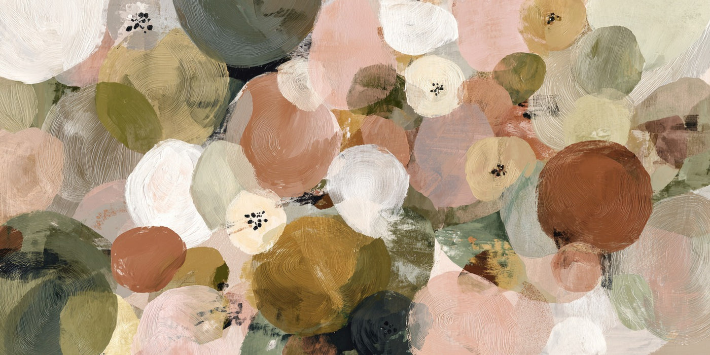 Moss and Blush — Muted Abstract Canvas Wall Art