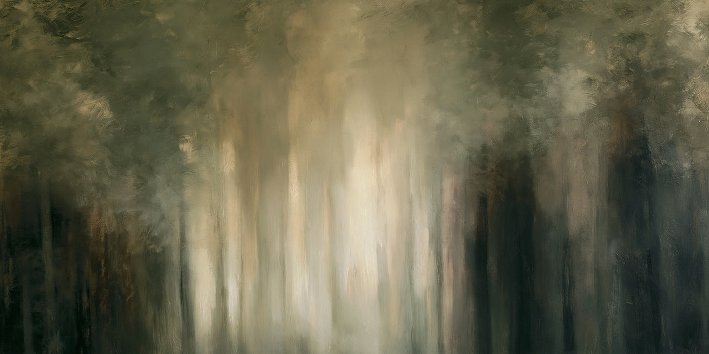 Forest Veil — Abstract Forest Canvas Wall Art