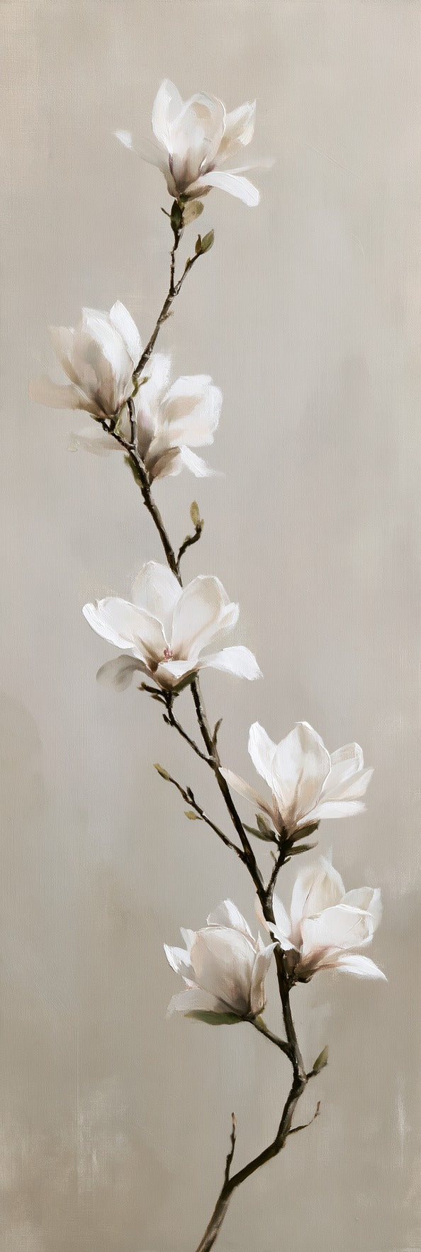 Ivory Stem — Magnolia Branch Canvas Wall Art