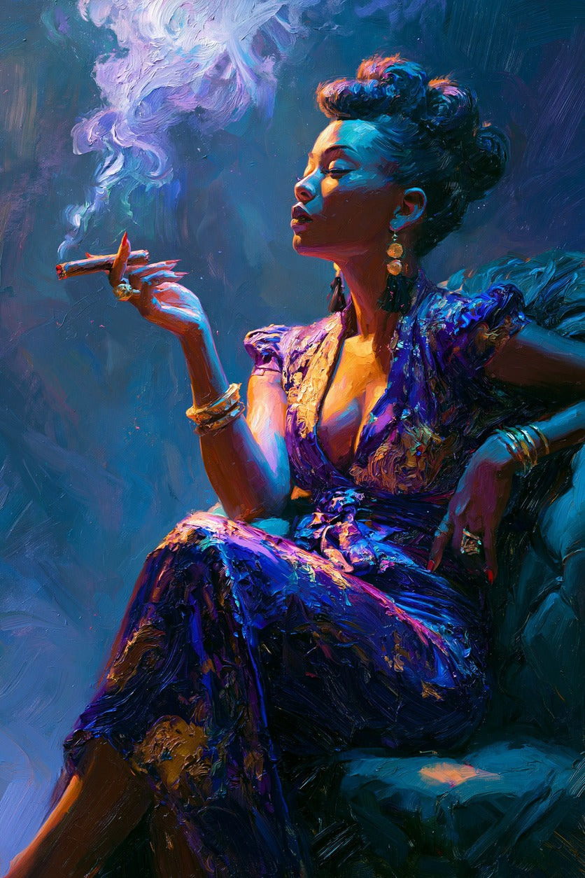 Midnight Ember — Woman Portrait Canvas Wall Art