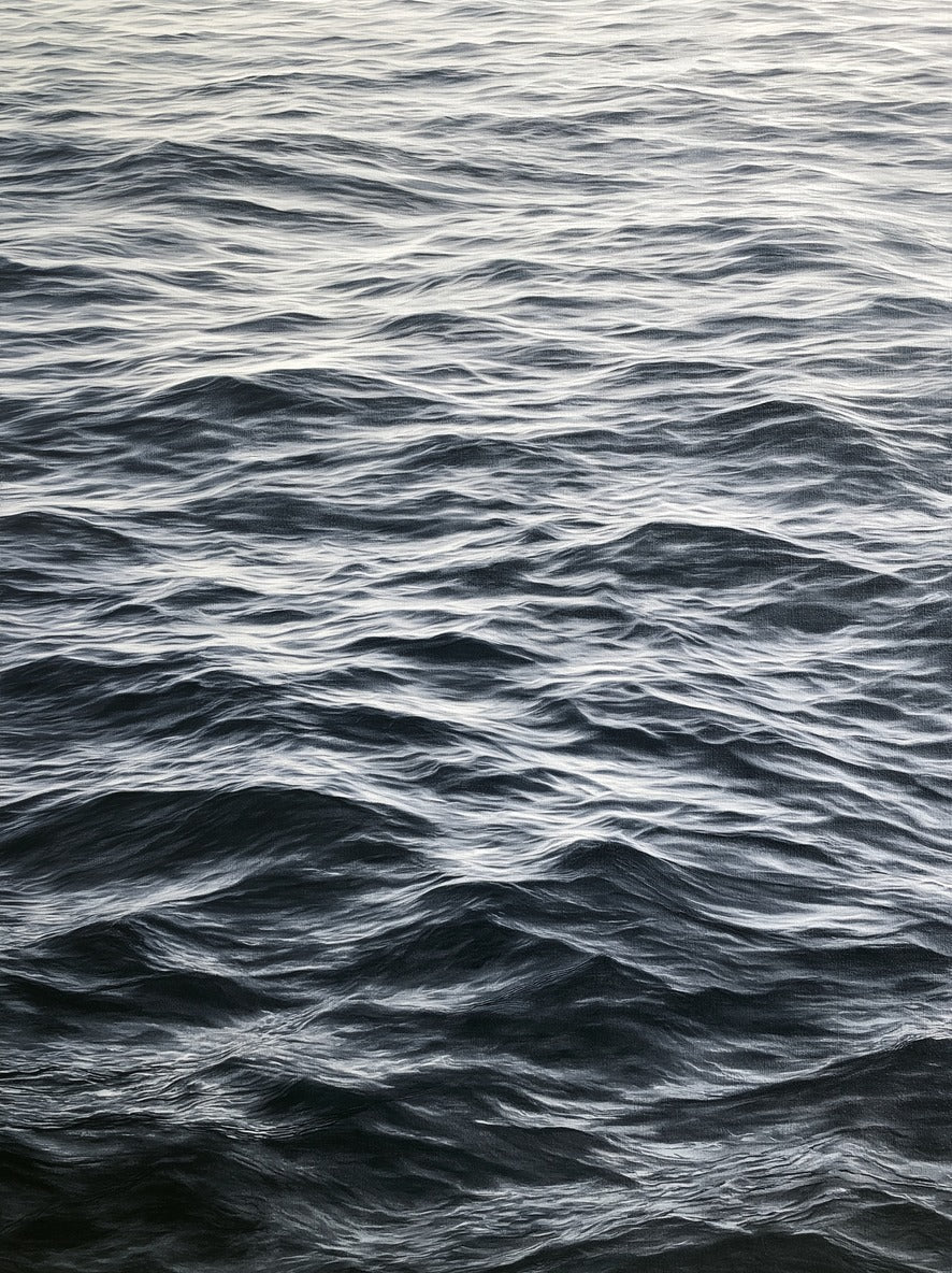 Midnight Swell — Dark Ocean Water Canvas Wall Art