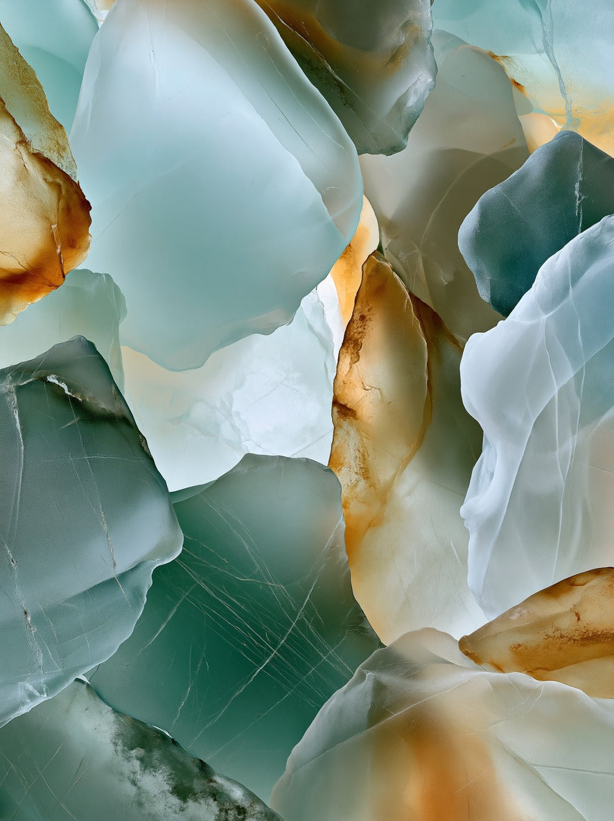 Tidal Shards — Sea Glass Abstract Canvas Wall Art
