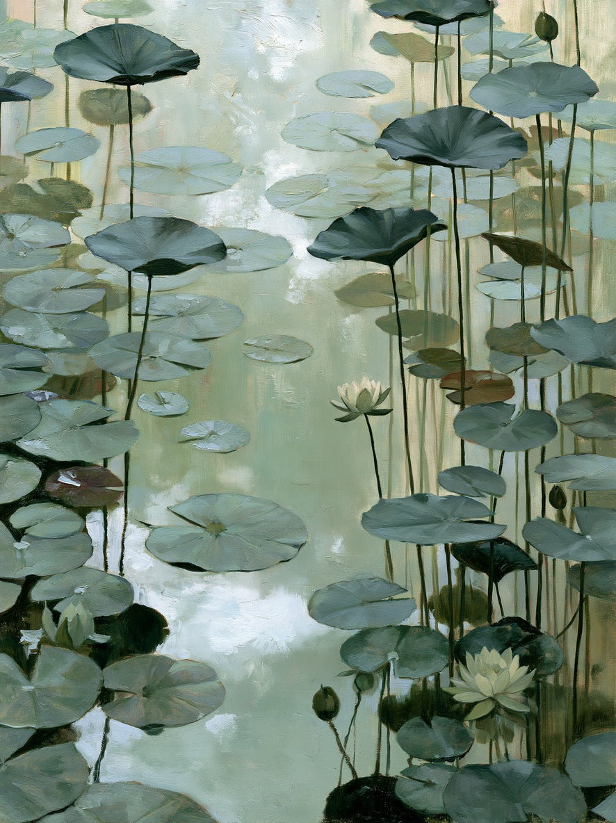 Pondlight Drift — Water Garden Canvas Wall Art