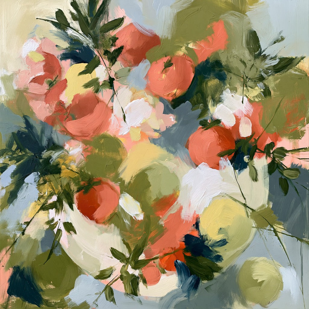 Tomato Garden — Abstract Still Life Canvas Wall Art