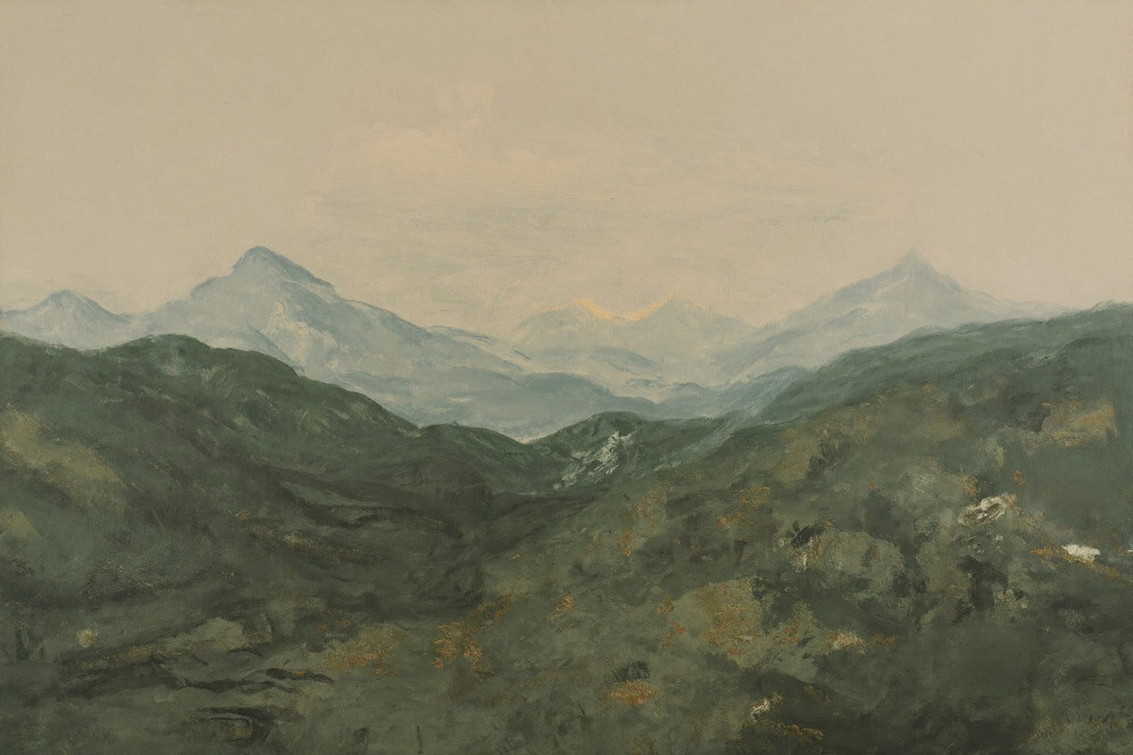 Mossed Peaks — Mountain Landscape Canvas Wall Art
