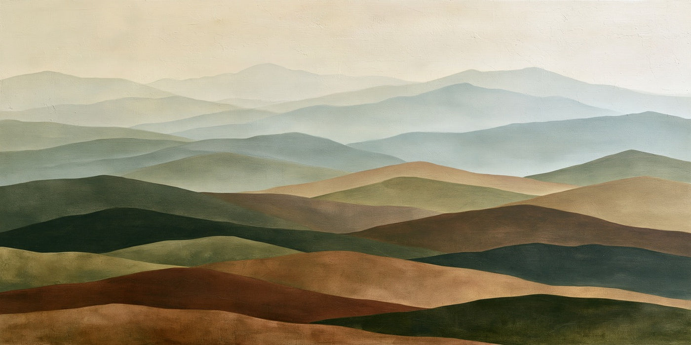 Dawn Terraces — Rolling Hills Landscape Canvas Wall Art