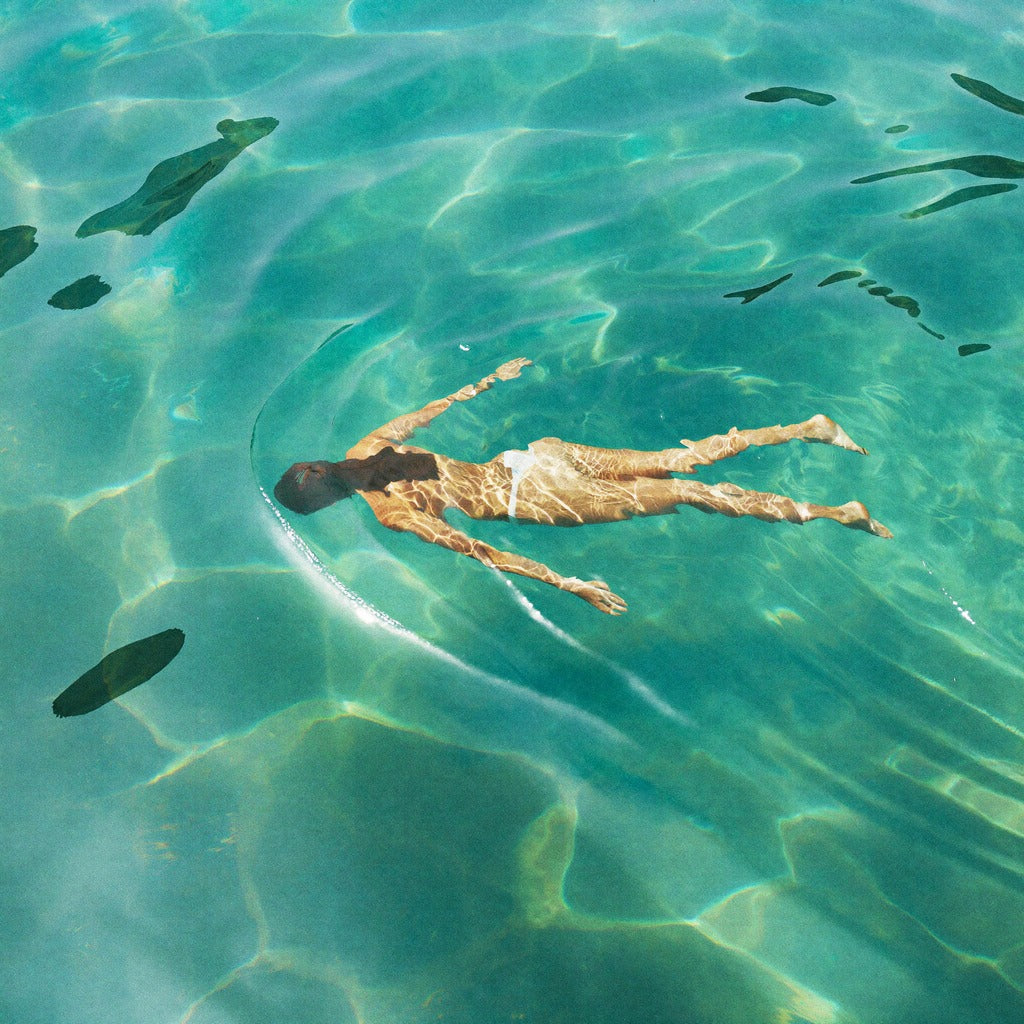 Lagoon Drift — Swimmer Canvas Wall Art