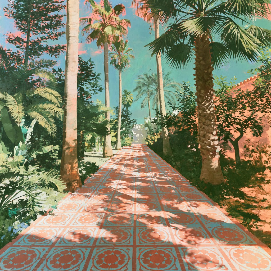 Palm Terrace — Garden Path Canvas Wall Art