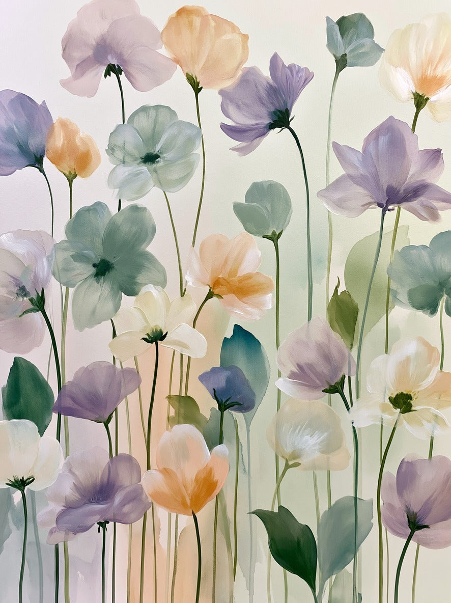 Lavender Meadow — Floral Field Canvas Wall Art