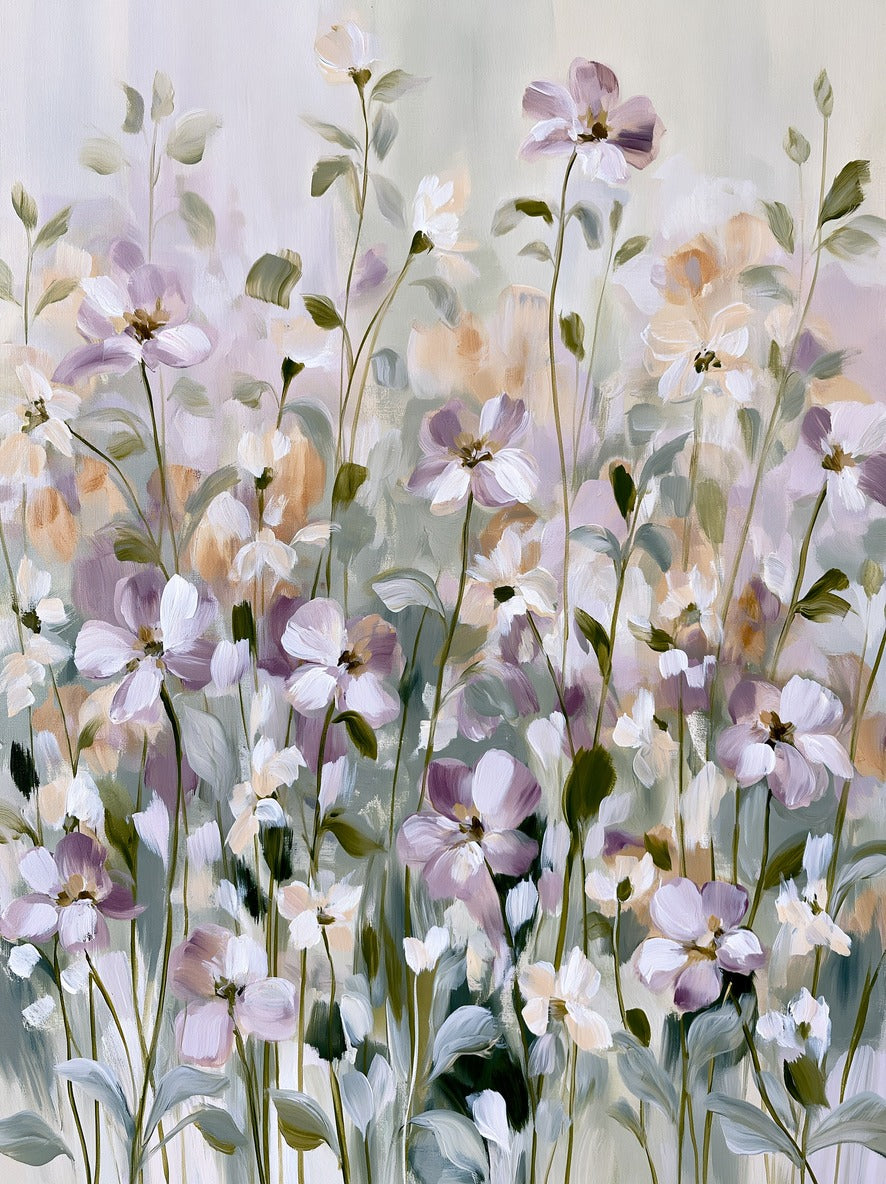Lavender Field — Floral Field Canvas Wall Art
