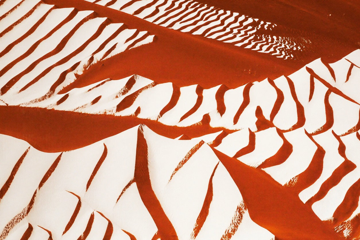 Desert Ridges — Rust and Cream Abstract Canvas Wall Art