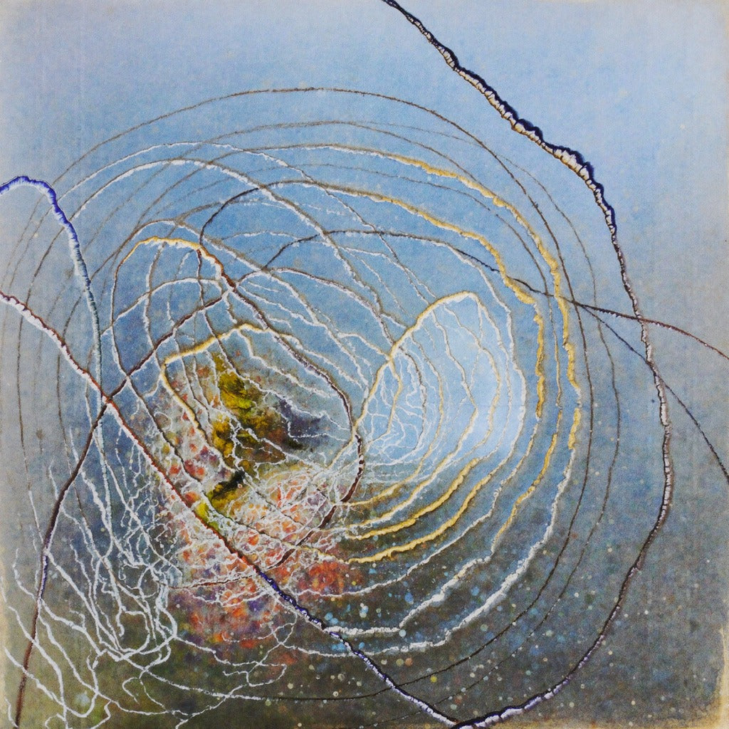 Drifted Rings — Blue Abstract Canvas Wall Art