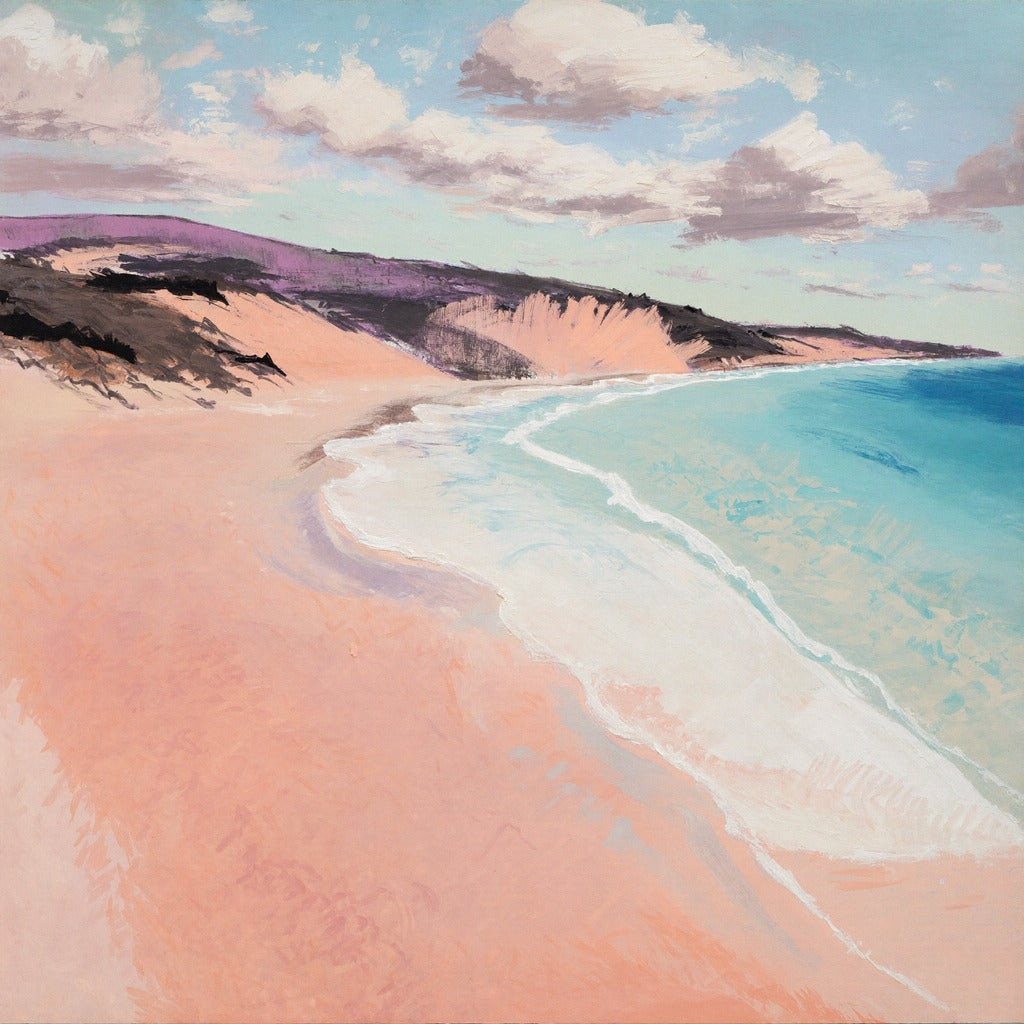 Pastel Shoreline — Coastal Landscape Canvas Wall Art
