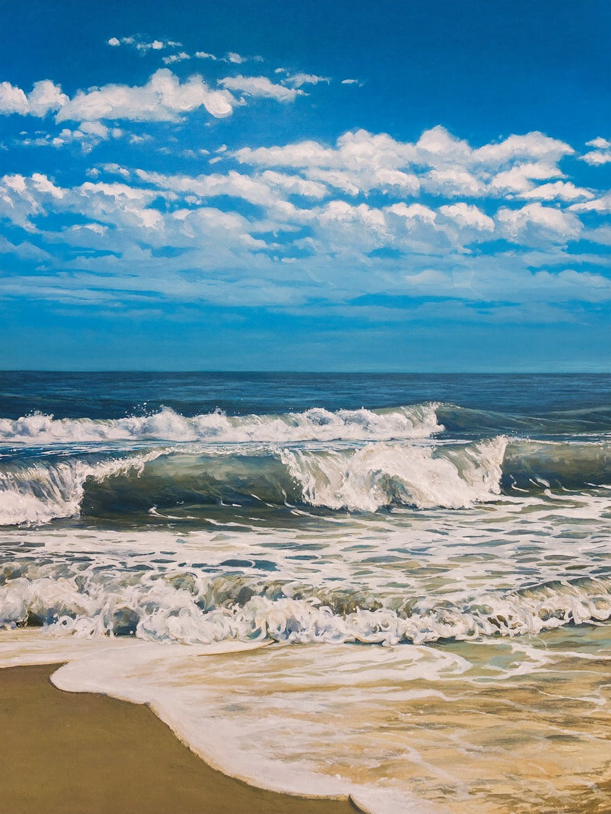 High Tide Blue — Ocean Waves Canvas Wall Art