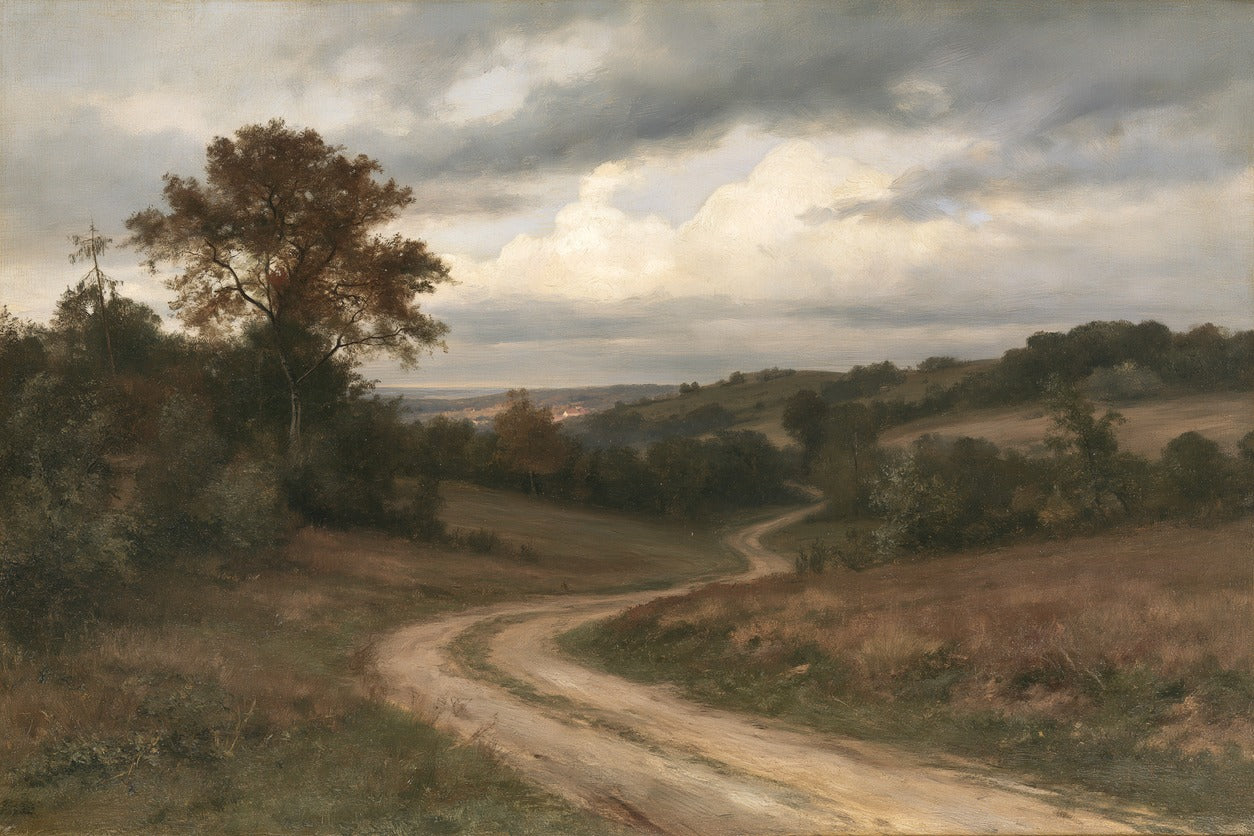Hill Road — Countryside Landscape Canvas Wall Art