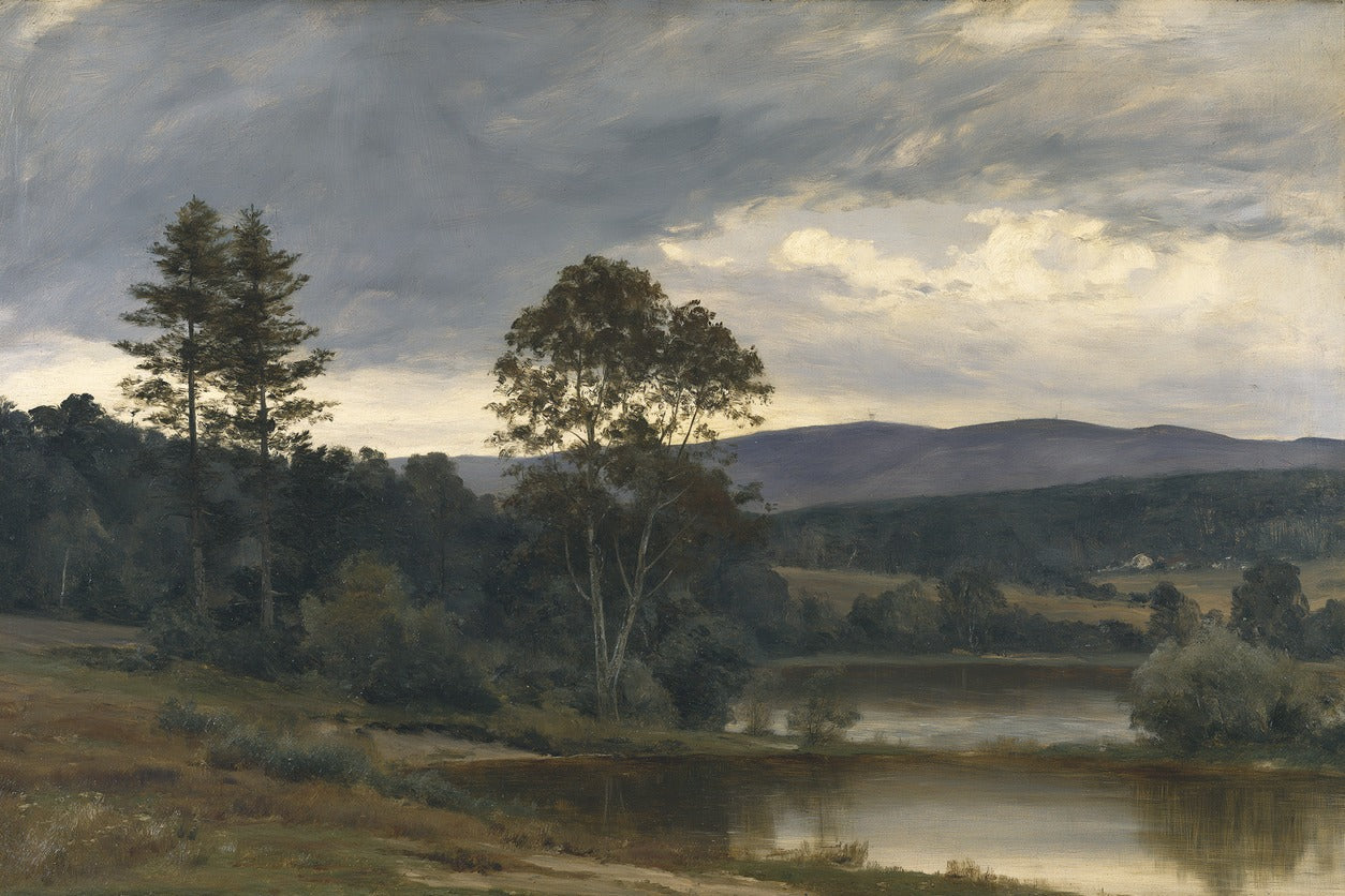 After Rain — Moody River Landscape Canvas Wall Art
