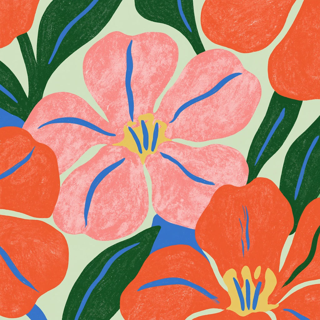 Petal Parade — Floral Abstract Canvas Wall Art