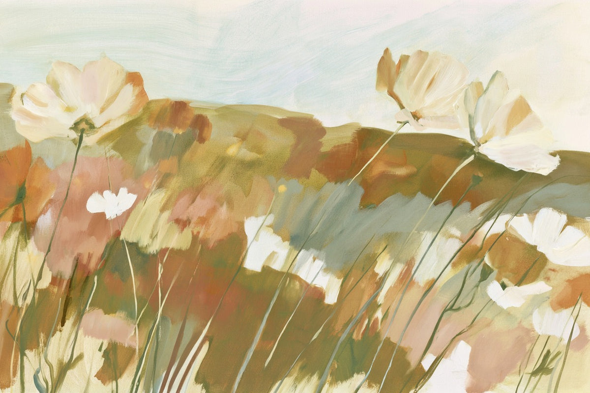 Apricot Drifts — Poppy Meadow Canvas Wall Art