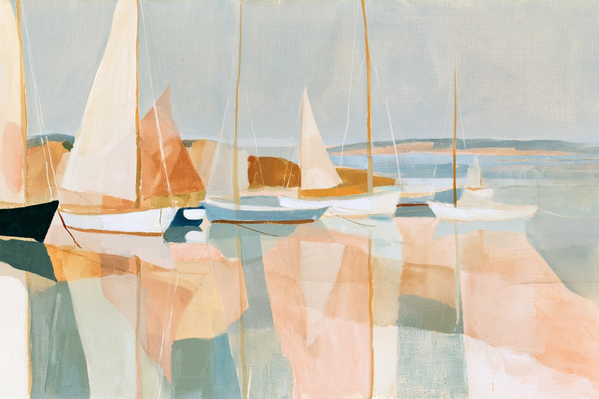 Harbor Lines — Sailboat Harbor Canvas Wall Art