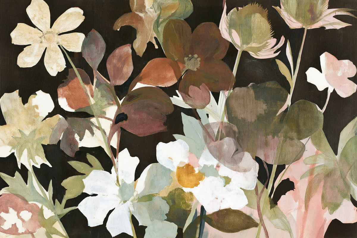 Midnight Meadow — Wild Meadow Flowers Canvas Wall Art