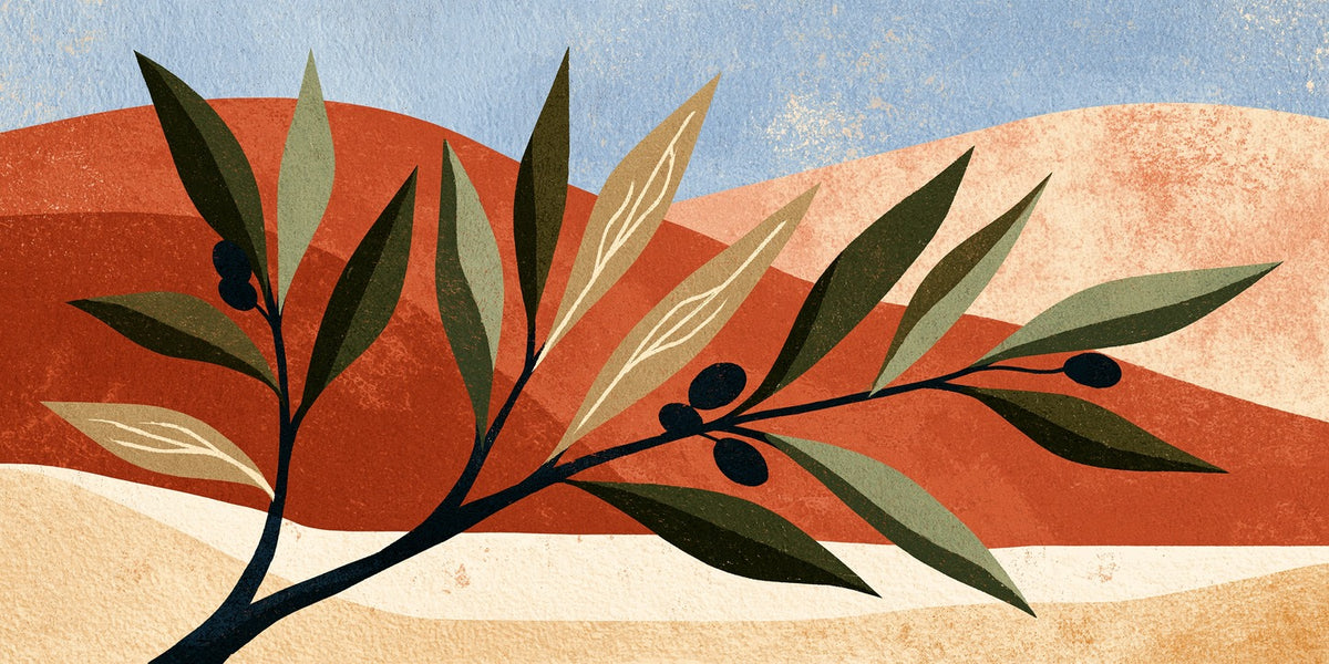 Across The Hills — Olive Branch Canvas Wall Art