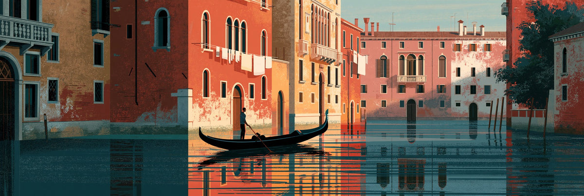 Laundry Day — Venetian Canal Canvas Wall Art