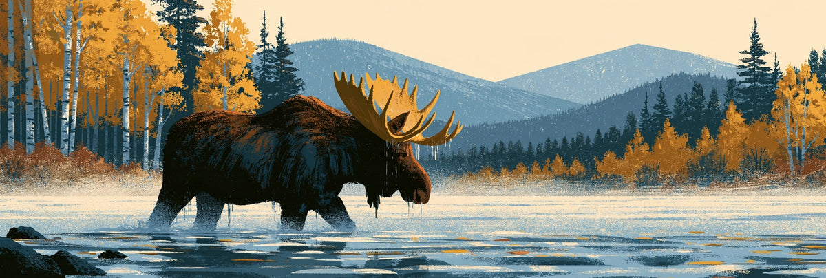 Amber Crossing — Moose Lake Landscape Canvas Wall Art