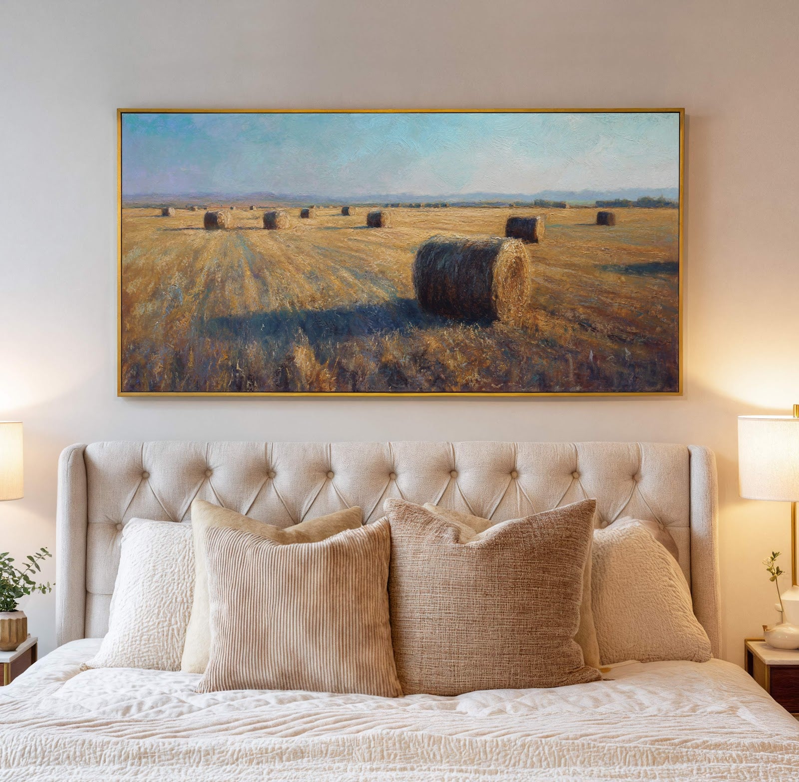 Canvas wall art in interior setting.