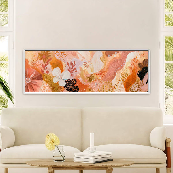 Canvas wall art in interior setting.