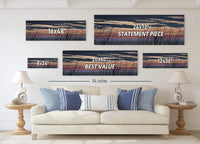 Canvas wall art in interior setting.